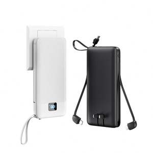 Batería Externa Portátil Delgada de 10000mAh con Carga Rápida de 22.5W, Enchufe de Pared AC, Cables de Carga USB Mini Incluidos - Product Image 1