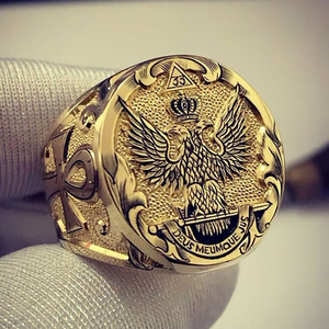 Anello Vintage Aquila da Uomo Stile Hip Hop Audace Accessorio da Dito Moda Western Regalo - Product Image 1