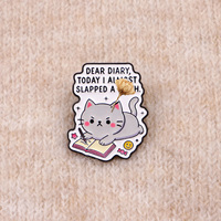 Broche émaillée avec citations de chats mignons DEAR DIARY, épingles de revers, badges pour sacs à dos, accessoires vestimentaires, bijoux amusants, cadeaux