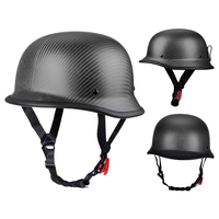 Casque de moto demi-face en fibre de carbone, coque double face avec doublure intérieure confortable pour les motards adultes