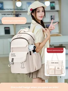 Sac à dos unisexe léger et imperméable en nylon, tendance, pour collégiens et lycéens, 20-35L, avec coussin d'air - Product Image 6