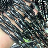 Perles de riz en onyx à 6 faces 8x30MM, pierre naturelle à facettes, pour la fabrication de bijoux, accessoires de vêtements, sacs, chaussures, 13 pièces/brin