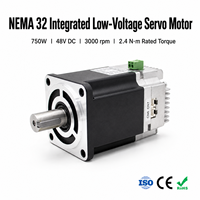 Moteur servo DC sans balais basse tension 48V 750W, bride 80mm NEMA 34, encodeur absolu intégré 17 bits, 3000 tr/min, IP54, CE, AGV