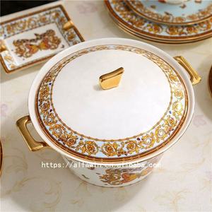 Ensemble de vaisselle en porcelaine osseuse de luxe européenne, 58 pièces - Product Image 5