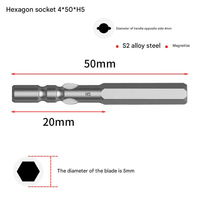 Haute qualité 4mm tige ronde 50mm longueur H5 H6 embouts de tournevis à tête hexagonale pour réparation électrique usage professionnel