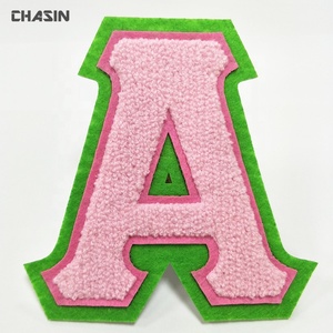 Custom Embroidered Chenille College Greek <strong>Letter</strong> Patches <strong>Fabric</strong> Flower Shape Custom Chenille Greek <strong>Letters</strong> - Product Image 6