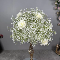 Rose artificielle réaliste en soie blanche et rose, fleur de gypsophile, pour décoration de centre de table de mariage, remise de diplôme, Halloween, Saint-Valentin