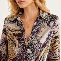 Robe mini pour femme en soie 100% de qualité supérieure, coupe trapèze ajustée, col en V, manches longues, motif à pois et rayures, taille naturelle, en tissu tissé respirant
