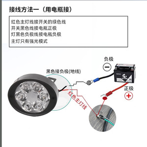 โมเจลอง ไฟท้ายรถมอเตอร์ไซค์แบบ LED 12V 6 ดวง ไฟสปอร์ตไลท์ติดกระจกมองหลัง  IP54 - Product Image 1