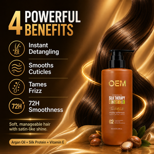 Acondicionador de Cabello con Aceite de Argán Orgánico de 600ml para Reparación Profunda y Suavizante, Tratamiento para Cabello Rebelde (Venta al Por Mayor) - Product Image 3