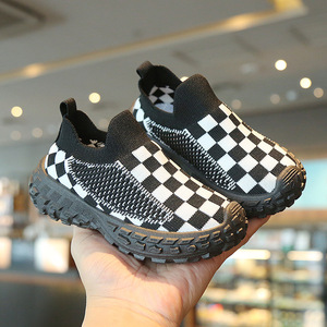 Primavera Otoño Niños <span class=keywords><strong>Zapatillas</strong></span> Color-Block Blanco y negro a cuadros niños <span class=keywords><strong>zapatillas</strong></span> Estudiantes niños zapatos deportivos niños <span class=keywords><strong>zapatillas</strong></span> - Product Image 4
