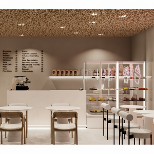 Boulangerie personnalisée décoration intérieure au détail en bois île d'affichage plus chaud comptoir vitrine panier pain présentoir - Product Image 1