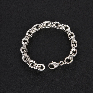 <span class=keywords><strong>Bracciale</strong></span> alla Moda <span class=keywords><strong>con</strong></span> <span class=keywords><strong>Incisione</strong></span> a Croce in <span class=keywords><strong>Argento</strong></span>, Gioiello <span class=keywords><strong>con</strong></span> Catena a Lettere, <span class=keywords><strong>Bracciale</strong></span> Punk Cromato <span class=keywords><strong>con</strong></span> Croce CH per Donne e Uomini - Product Image 3