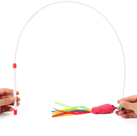 Jouets interactifs amusants pour chat en forme de canne à pêche, jouet pour chaton et chat, bâton de chat en fil d'acier avec plume et clochette, accessoires pour animaux de compagnie