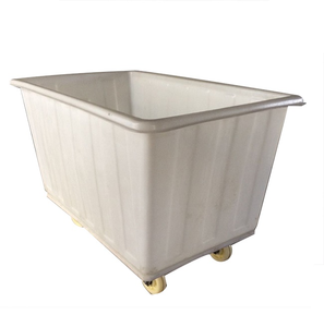 Chariot à linge mobile en <span class=keywords><strong>plastique</strong></span> robuste en gros avec deux roues pivotantes et freins Capacité de 500 kg pour hôtel et blanchisserie - Product Image 4