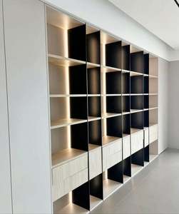 Muebles de oficina para el hogar, sala de estar moderna personalizada, biblioteca, estantería de madera, gabinete de almacenamiento, diseño de estanterías, estanterías - Product Image 6