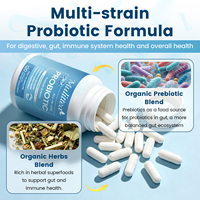 Capsules d'enzymes digestives probiotiques à marque privée OEM, complément pour la santé intestinale, fibres prébiotiques, super-aliments verts, vente en gros