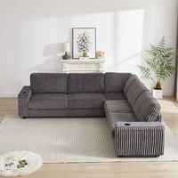 Canapé d'angle moderne en forme de L, ensemble modulaire en tissu rembourré, emballé sous vide avec éponge pure, pour salon de villa