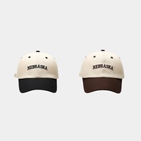 Gorra de Béisbol de Mezclilla Estilo Americano con Diseño de Letras Bicolor, Bordado 3D, Hebilla Metálica, Unisex, Visera de Pico de Pato, Estilo Urbano Hip-hop