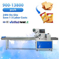 Machine d'emballage alimentaire automatique multifonctionnelle pour biscuits, gâteaux, bonbons, machine d'emballage en flux, machine d'emballage en forme de coussin