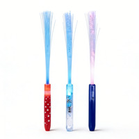 Bâton lumineux à fibres optiques clignotantes, alimenté par piles, LED arc-en-ciel, 35 cm, pour les fêtes, les anniversaires et les soirées