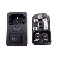 Module d'entrée d'alimentation certifié ENEC & CCC EN60320 C14 + porte-fusibles + interrupteur 10A 250V AC pour l'électronique médicale et les appareils ménagers