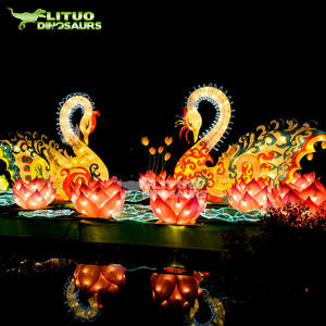 Lanternes en soie en forme de cygne pour le Nouvel An chinois et le Festival du Printemps - Product Image 5