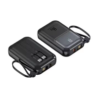 Dernière Offre Spéciale Portable LCD Affichage Numérique 10000mAh Power Bank Câble Intégré Grande Capacité Mini Chargeur Extérieur Avec Longe