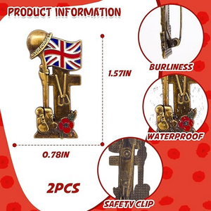 Regalo di decorazione dal design unico per non dimenticare la spilla con risvolto con bandiera union Jack - Product Image 3