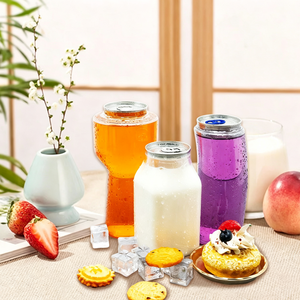 Vaso Desechable de PET para Té con Leche, Botella para Bebidas con Tapa, Botella de Plástico Transparente para Refrescos - Product Image 1