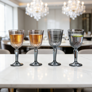 Set di 2 Calici in Vetro Diamantato Moderno, Colore Ambra e Grigio Fumé, Capacità 300ml, con Confezione Regalo, Ideale per Matrimoni e Regali Eid - Product Image 6