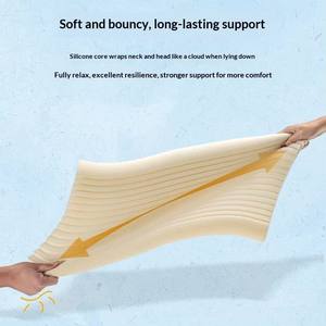 Oreiller d'hôtel personnalisable OEM/ODM, sans odeur, avec logo imprimé sur le cou, noyau lavable, respirant, rafraîchissant, anti-acariens - Product Image 4