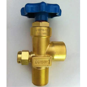 Válvulas Angulares Estilo Americano para Cilindros de Oxígeno/Dióxido de Carbono y Acetileno CGA350 CGA510, Válvulas de Exportación - Product Image 1