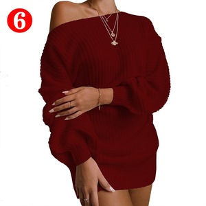 S109009 oltre 10 colori di moda Casual donna donna maglione <span class=keywords><strong>oversize</strong></span> maglioni vestito <span class=keywords><strong>in</strong></span> <span class=keywords><strong>maglia</strong></span> Sexy spalle - Product Image 6