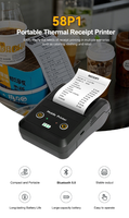 Imprimante thermique portable PUTY Mini 58 mm pour reçus sans fil, 2 pouces, mobile, TPV, pour petites entreprises, centres commerciaux, stock 203 dpi