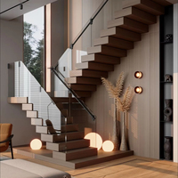 CBMMart personnalisé Villa Australian Standard Escalier droit Mono Stringer Escaliers flottants Escalier à plancher flottant