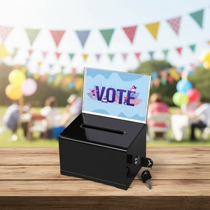 Scatole Trasparenti per Donazioni all'Ingrosso, Contenitore per Raccolta Votazioni, Cassetta per Donazioni in Acrilico con Serratura e Porta-Segnaprezzo - Product Image 3