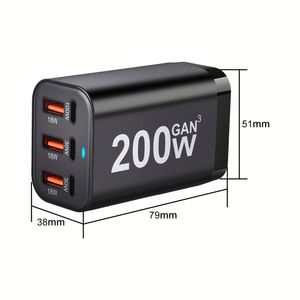 Multiport 200W GaN Charger 3C3A Type C PD 100W Super Fast <b>Charging</b> Power Charger Station for Mobile Phone for Laptop - Product Image 5
