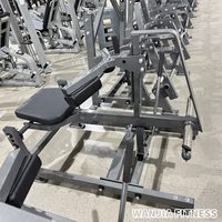 Machine de musculation réglable pour presse à jambes et soulevé de mollets assis, en acier, noire, à charge par plaques