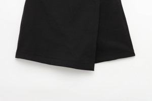 <span class=keywords><strong>Jupe</strong></span>-<span class=keywords><strong>short</strong></span> décontractée tendance à fente avant, couleur noire, vente flash pour femmes - Product Image 4