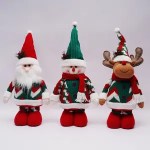 Benutzer definierte Weihnachts figur Santa Schneemann Rentier Elch Elch Dekoration Ornament Geschenk puppe Gefüllte Plüschtiere Hersteller