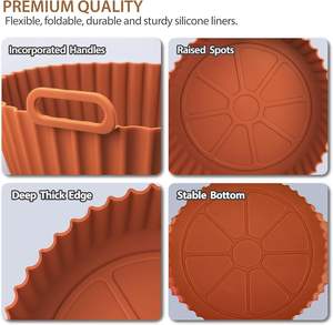 Revestimientos de Silicona Redondos Antiadherentes para Cestas de Horno y Ollas de Freidora de Aire, Aptos para Alimentos - Product Image 3