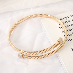 Nouvel ensemble collier ras-du-cou et bracelet <span class=keywords><strong>Eden</strong></span> Bouquet en alliage plaqué or 18 carats, anti-ternissement, avec zircon, style gypsy, idéal pour le bureau, les occasions professionnelles ou les mariages - Product Image 6