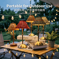 Lampe de table créative moderne à LED sans fil en rotin, avec commande tactile, veilleuse d'ambiance pour chambre à coucher, décoration de bureau, vente en gros