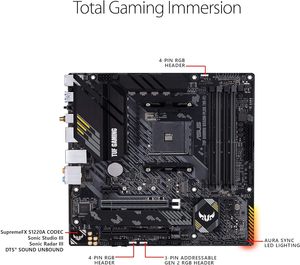Carte mère de jeu A-SUS TUF Gaming B550M-PLUS (WI-FI) B550 Socket AM4 128 Go DDR4, nouvelle et originale, en vente - Product Image 3