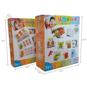 Rompecabezas de aprendizaje de matemáticas en inglés para niños, juguete de 2 diseños del alfabeto alfanumérico para Educación Temprana, tarjeta cognitiva