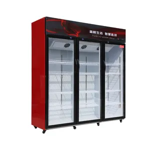 Upermarket-congelador vertical de vidrio, refrigerador con puerta de vidrio, refrigerador de bebidas