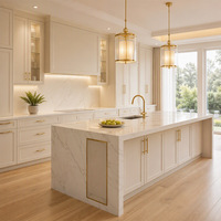 Meubles de cuisine en bois massif sur mesure, armoires de cuisine modulaires en MDF laqué de luxe, îlot de cuisine, fournisseur pour appartements et villas