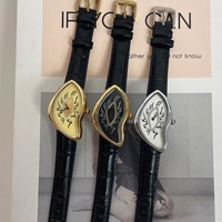 Montre à quartz originale rétro Y2K, design extraterrestre déformé effet fondant, unisexe, style audacieux, de niche, haut de gamme, mode, 37mm, à aiguilles