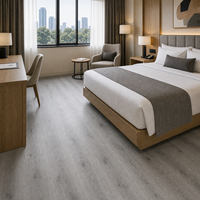 WYRAX Planche flottante SPC 4mm Chêne Gris Zone Café 1524x180mm Étanche pour Rénovation de Bureau Couche d'usure 0.3mm